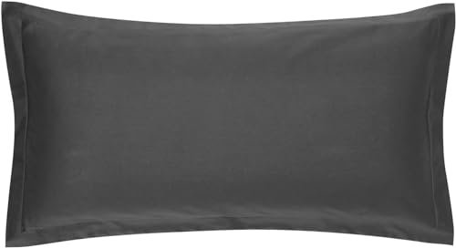 Magano® Premium Kissenbezug 40x80 Grau | Weich & Bügelfrei | Hypoallergen & Atmungsaktiv | 3cm Stehsaum | Kopfkissenbezug 40x80 cm | Anthrazit Dunkelgrau