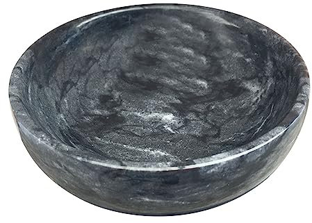 Daszui Natural Marble Decorative Bowls for Home Decor, 4.72 inch Hand-Carved Decorative Bowl Key Bowl, Ritual Use, Incense Burner