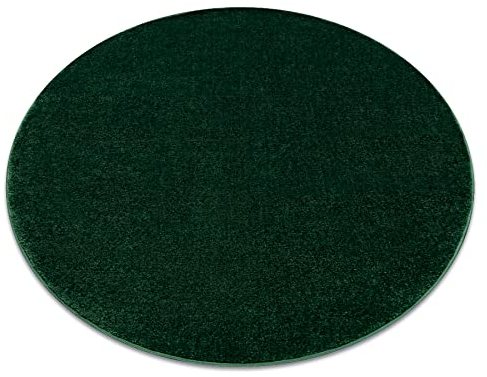 Teppich Softy waldgrün, grün, runder, glatt, einfarbig, für Zimmer, Wohnzimmer, Schlafzimmer, Kreis 200 cm