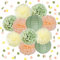 Party Deko Salbeigrün Pfirsich Seidenpapier Pom Poms Papierlaternen Konfetti Punkte Streutisch Dekoration für Salbeigrün Pfirsich Geburtstag Neutral Babyparty Hochzeit Party Deko