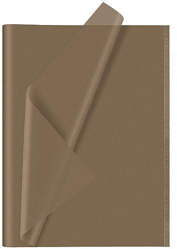 CHRORINE 60 Blatt braunes Seidenpapier, Kunst, Geschenkverpackung, Seidenpapier, Großpackung für Bastelarbeiten, Dekoration, Geburtstag, Urlaub, Party (50,8 x 36,8 cm)