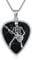 CUPENDA Plektrum Halskette Sterlingsilber Skelett Schädel Gitarren Anhänger Halskette Musik Schmuck Geschenke für Frauen Mädchen Gitarrenliebhaber