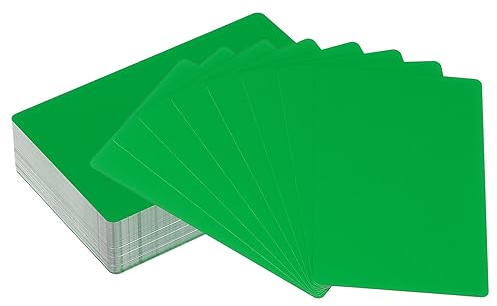 PATIKIL 100Stk Metall Visitenkarten Leere 0.21mm Dickes 3.4x2.1 Aluminium Lasergravur Bedruckbare Namenskarte für Benutzerdefinierte DIY Grün