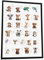 JUHMI ABC Poster für Kinder - Tiere Alphabet Poster & Kunstdrucke - Kinderzimmer Deko für Mädchen & Jungs zum Buchstaben Lernen/Lesen Lernen - 30x40 cm mit Holz Rahmen