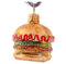 Handbemalte Weihnachtskugel aus Glas, mundgeblasen, lustige Weihnachtsbaumfigur, dekorativer Anhänger, Christbaumschmuck Christbaumkugeln Figuren Essen Trinken Weihnachtskuge Glas (Hamburger Mini)