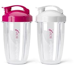 nutribullet® 680 ml To-Go-Becher und farbige Klappdeckel (Pink/Weiß)
