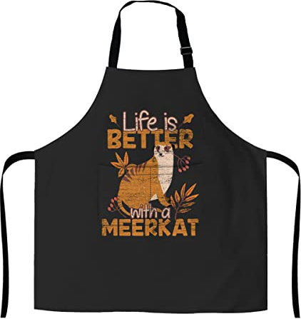 874 Delantal De Barbacoa, Amor De Suricata Delantales Poliester Delantal Con Peto Personalizado Delantal Cocina Para Cocinar Artesanía Regalo