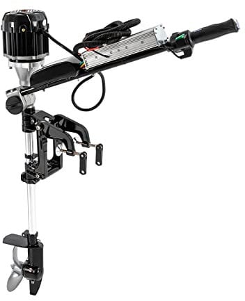 OUKANING Elektro Außenborder 48V, Bootsmotor Elektro Aussenbordmotor 4800rpm, 360 ° Gedreht, Multi-Gang Cruise, Lenkradgriff, Für Schiffstyp 2-4M