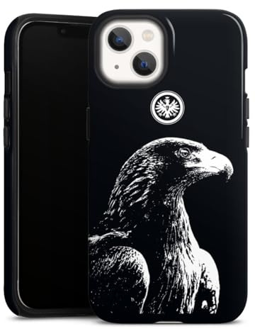 Panzer Handyhülle kompatibel mit Apple iPhone 13 robuste Outdoor Hülle Schutzhülle glänzend Eintracht Frankfurt Offizielles Lizenzprodukt Attila