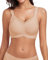 WOWENY Wireless Bras Padded with Support Seamless V Neck Lace Bralette Non Wired Comfy Bustier Everyday Bras for Women[Beige, M]
