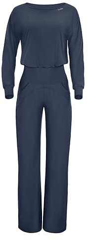 Winshape Damen Functional Comfort Jumpsuit JS101LSC, Comfort Style, Fitness Freizeit Yoga Pilates, Anthracite