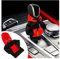 CGEAMDY 2PCS Felpa per Cambio Auto Copri Cambio, Pomello Del Cambio per Auto, Auto Copri Leva Gadgets Hoodie, Decorazione Leva Interna Dell'auto Felpa Con Cappuccio Felpa per Copri(Nero+Rosso)