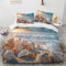 ISHELA Bettwäsche-Sets Sommer Strand Muscheln Bettwäsche 135x200 Kinder 3 Teilig Atmungsaktive Mikrofaser 3D Druk Artikel Ozean Seestern Bettbezüge Mit Reißverschluss Und 2 Kissenbezüge 80x80 cm