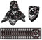MIYUANGKJ Pirat Bandana Totenkopf Halstuch Kopftuch Pirat Bandana Kapitän Kopftuch Pirat Taschentuch Schwarz mit Totenkopf Stirnband Doppelseitigem Motiv für Party Gefallen Pirat Thema 15 Stück