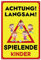 Achtung Kinder Schild, 30 x 20 cm Achtung Spielende Kinder mit UV Schutz, PVC Kunststoff Warnschild Bitte Langsam Fahren mit Bohrlöcher für Außenbereich Innenbereich