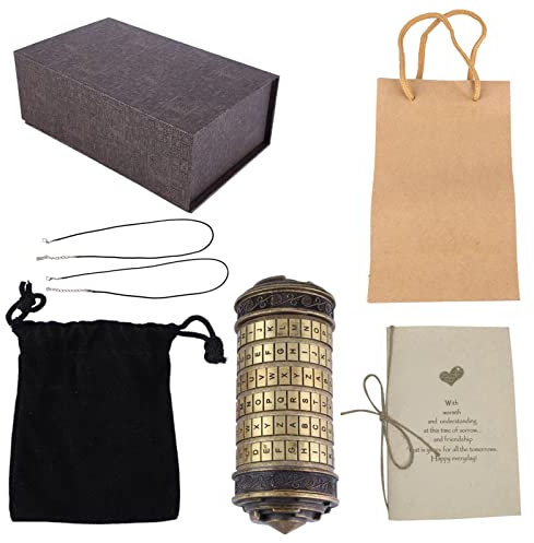 ANGGREK Romantisches Code-Schloss-Set, Klassischer Da Vinci-Code, Mini-Cryptex-Schloss, Puzzle-Box, Schmuck, Ringe, Halter, Romantisches für Sie, Männer, Frauen, Freundin,