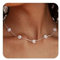 ZHESHY Gold Perlenkette Damen 14k Vergoldet Silber Halskette Weiße Perle Zarte Blume Beads Choker Layering Goldkette Silberkette Mit Anhänger Hypoallergene Hochzeit Geschenke Braut Frauen Modeschmuck