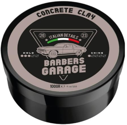 Barbers Garage – Concrete Clay – Mattes Haarwachs – Fixierung und Formung – starker und langanhaltender Halt – natürlicher Effekt – ohne Rückstände