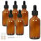 EkkoVla 6 Pack 60 ml Glass Dropper Bottle with Dropper Pipette, 2 oz Amber Glass Dropper Bottle, Small Empty Bottles for Essential Oil, Perfumery