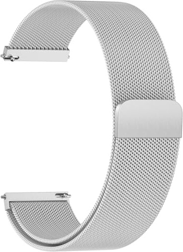 Wepro 20mm Magnet Metall Armband Kompatibel für Samsung Galaxy Watch 7 6 5 4 FE 40mm 44mm, Gear S2, Active 2, Edelstahl Mesh Ersatz Uhrenarmband Herren Damen für Garmin Vivoactive 6 5 3