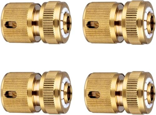 Confezione da 4 connettori rapidi in ottone per tubo flessibile da 13 mm, raccordi estensibili per tubi da giardino