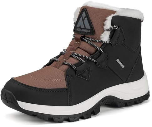 Mishansha Mujer Botas de Nieve Senderismo Invierno Marrón Gr.39