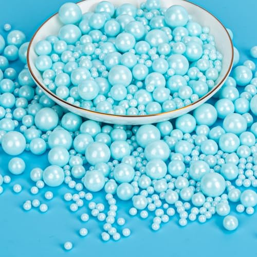 Twisweet Blue Sprinkles 130g, Edible Pearl Sprinkles for Cake Decorating | Blue sugar pearls, cake decorations & cake toppers for cupcakes, cookies, ice cream, baby showers, birthdays & winter cakes