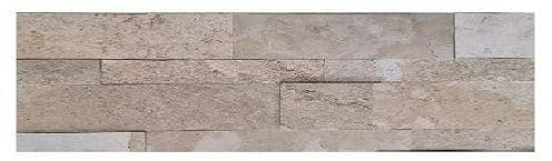 Selbstklebende Natursteinriemchen - Naturstein Verblender Riemchen - Wandpaneel - 60 x 15 cm - Autumn Sand Cream - KN15