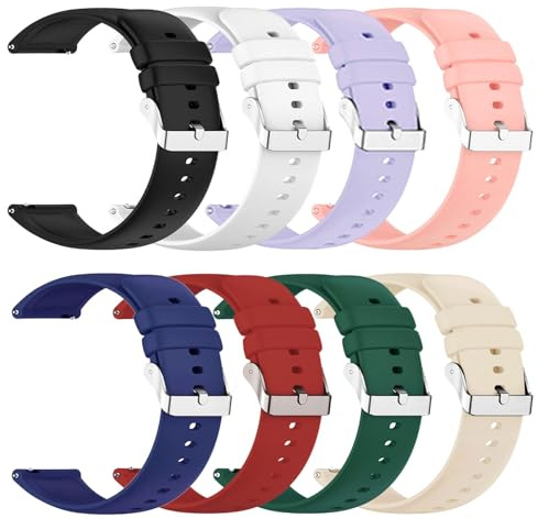 Jieinyin 8-Pack Compatible with Mingdaln G28 G20 Smart Watch Bands, Soft Silicone Adjustable Wristband Straps Replacement Bands(Not Fit for P90)