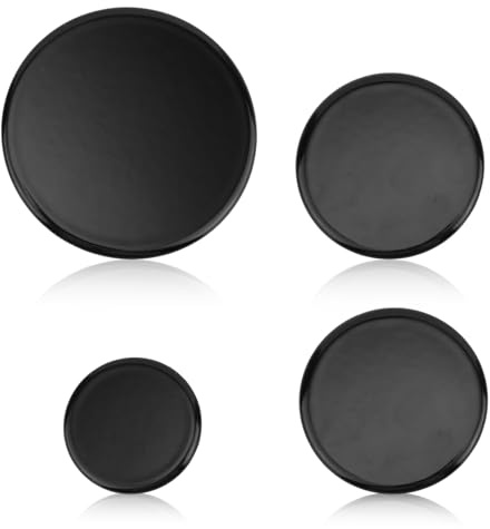 4pcs Gas Stove Burner Cap Set, Flat Gas Burner Covers Replacement Includes 1 Large, 2 Medium, 1 Small for SABAF Stoves
