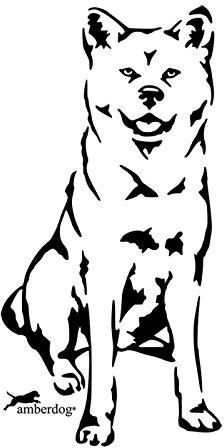 Akita Autoaufkleber Fensterfolie Art.Nr.AT0177 Aufkleber für Auto Wohnmobil Wohnwagen Autoaufkleber amberdog (20x15cm, weiß)