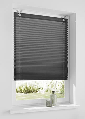 Raffrollo/Ösenrollo/Plissee Olbia Weiss, grün, grau, orange Marc Öse ca. 40/50/60/70/80/100 * 125/210 cm (ca. 100 * 125 cm, grau)