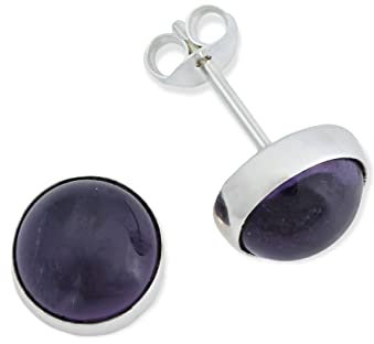 Ohrstecker 925 Silber Amethyst lila Stein Edelstein Ohrringe echt Silber Damen Sterling Silber Stecker Geschenk(MOS-059-01)
