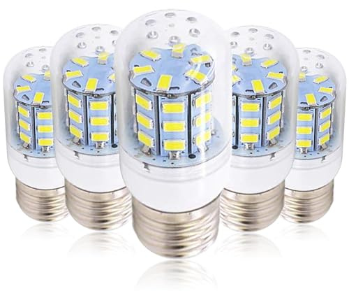 MaoTopCom 5W E26/E27 LED Bulb Corn Light Bulbs(5 Pack)- 5730 SMD 24 Leds Bulb Lamp 450LM Daylight White 6000K LED Corn Bulb Replacement for Home Office Bar Ceiling Light Wall Lamp,AC110V-130V