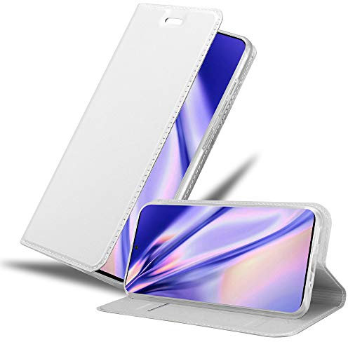 Cadorabo Hülle kompatibel mit Samsung Galaxy S20 aus Premium Kunst Leder Flip Klappbare Stoßfeste Magnetische [Standfunktion] [Kartenfächern] Cover Hülle für Galaxy S20 Tasche in Silber