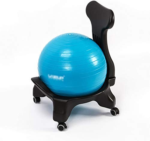 Zsh Yoga-Kugel-Stuhl, Büro Gymnastikball Stuhl mit Rückenlehne - Mit Übung, in Mehreren Farben erhältlich (Color : B)