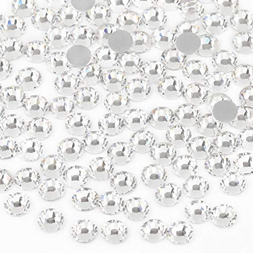 Beadsland Flat Back Crystal Rhinestones,Crystal,SS40/144pcs,8.3-8.6mm | Clear Glass Rhinestone,Glue Fix,Round Gems,for Nail Art,for Craft