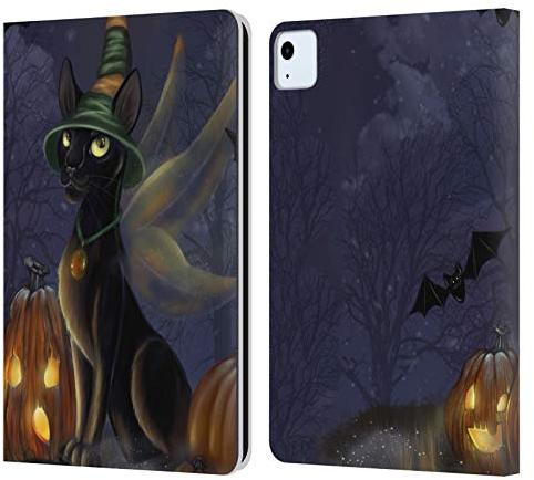 Head Case Designs Offizielle Ash Evans Zauber Zeit Schwarze Katzen Leder-Wallet-Hülle Kompatibel mit Apple iPad Air 11 2020/2022/2024/2025