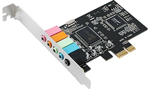 Dciustfhe Tarjeta de sonido PCIe 5.1, PCI Surround 3D para PC con rendimiento de sonido directo y soporte de perfil bajo.