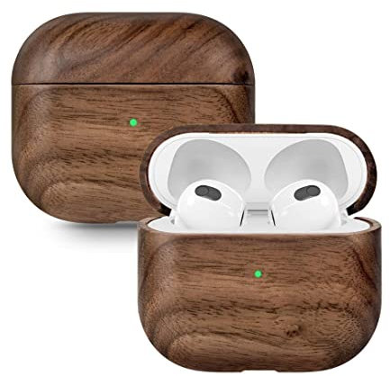 Woodcessories - Nachhaltiges Case kompatibel mit Airpods 3 Hülle Holz, Walnuss Holz