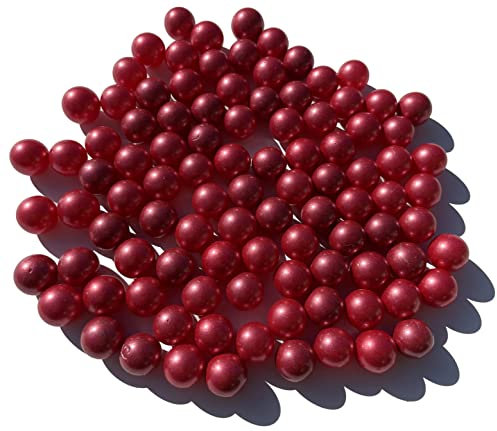 FAIRY TAIL & GLITZER FEE Lot de 90 billes en verre rouge clair - 500 g - 16 mm - Remplissage de vases - Billes décoratives - Jeu de billes en verre
