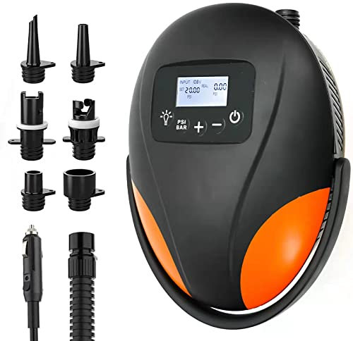 SUP Pumpe Elektrische, Ruitx 20PSI Elektrische Luftpumpe 12V DC mit Aktives Kühlsystem Zweistufige Inflation Auto-Off, für Paddle Board/Kajak/Flügel/Drachen/Zelt