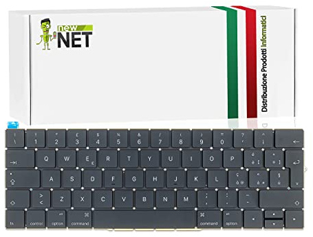 new net Keyboards – Tastatur kompatibel mit Notebook Mac Book Pro 13 / 15 Zoll A1706 MLH12LL/A A1707 (Jahr 2016 2017) MLH32LL/A MPTR2LL/A 3163 MLH42LL/A [ ITA-Layout – ohne Rahmen ]