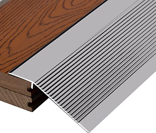 Rutschfester Bodenübergangsstreifen für Türöffnungen, große Tropfen, schneidbare Metallteppich-Zierleisten/Bodenreduzierer, Holz auf Holz/Holz auf Fliesen, Laminat auf Fliesen (Color : Black, Size :
