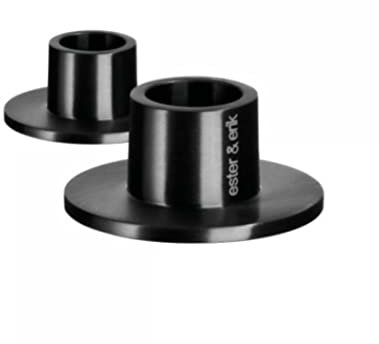 ester & erik Candleholders small, Black, Matt, 2 Stück [Set]