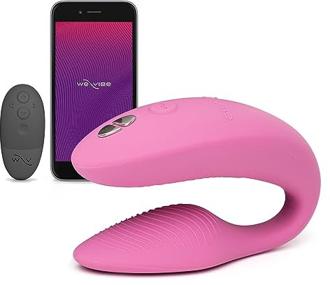 We-Vibe Sync 2 Paarvibrator für sie und ihn - Sexspielzeug für Paare - stimuliert Klitoris und G-Punkt - Wasserdicht - Ferngesteuert und mit App - Rosa