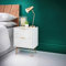 Fizporium Embossed Loft Studio 2 Drawer Bedside Table With 2 Drawer Gold Legs Side Table Bedroom Furniture - White