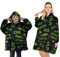ALLEN & MATE Hoodie Decke für Kinder Erwachsene, übergroße Decke Hoodie, warmer Morgenmantel, weicher Fleece Kapuzenmantel, Geschenke für Jungen Mädchen Teenager Erwachsene (Schwarz Gaming)