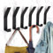 LYCXAMES Kleiderhaken Wand 6 Stück, Moderne Garderobenhaken Schwarz, Haken zum Schrauben Garderobenleiste mit Unsichtbare Schrauben für Jacken, Mäntel, Kleidung, Schals, Handtaschen