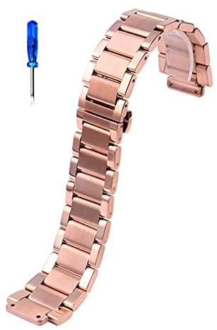 REFKIT For Hublot for Yubo Uhrenarmband for Big Bang for Classic for Fusion Männer Frauen Massives Edelstahlarmband Armband 27mmx19mm (Color : Rose Gold, Size : 27-19mm)